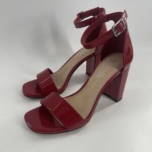 Michael By Michael Shannon Red Block Heel Sandal Shoes  Sz 6.5 “STELLA”